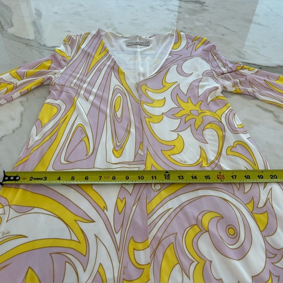 EMILIO PUCCI LAVENDER YELLOW VISCOSE DRESS MODEL 1EJH25 SIZE IT 40 / US 6 - Picture 11 of 17